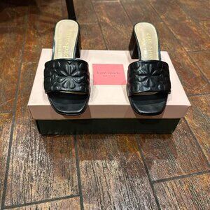 Kate Spade Emmie Mid Block Heel Sandals 6.5B, BLACK